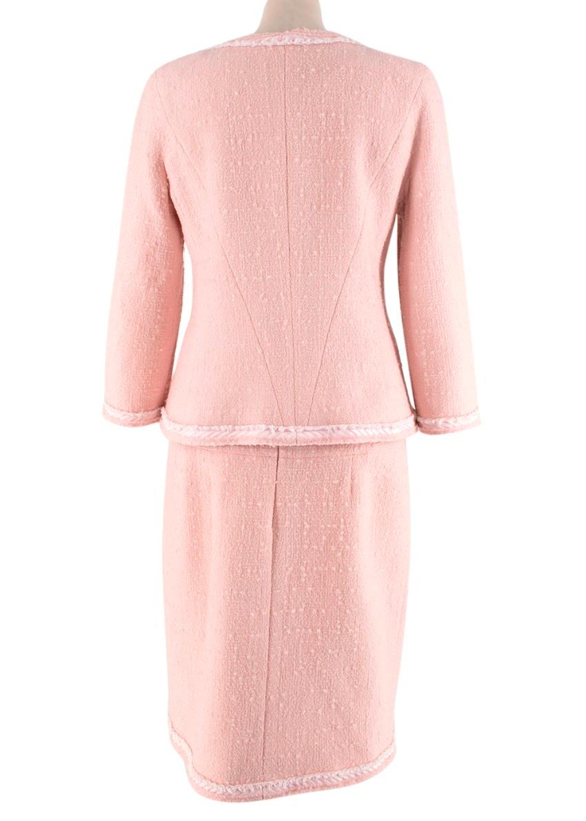 pink boucle suit