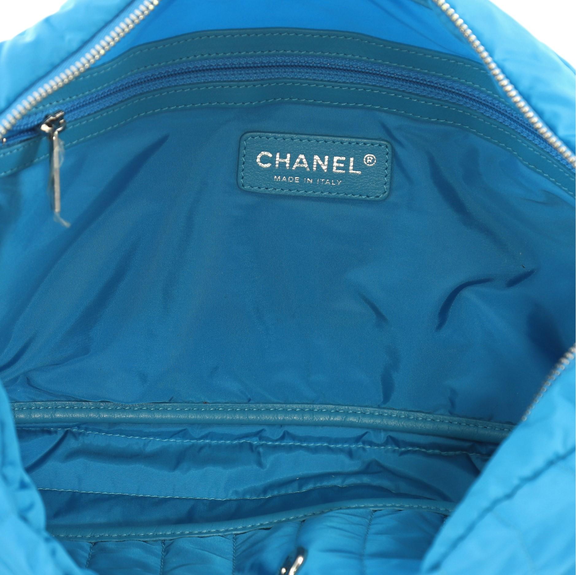 Blue Chanel Soft Shell Flap Bag Vertical Quilted Nylon Jumb