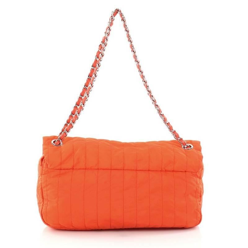 Women's or Men's Chanel Soft Shell Flap Bag Vertical Quilted Nylon Jumbo