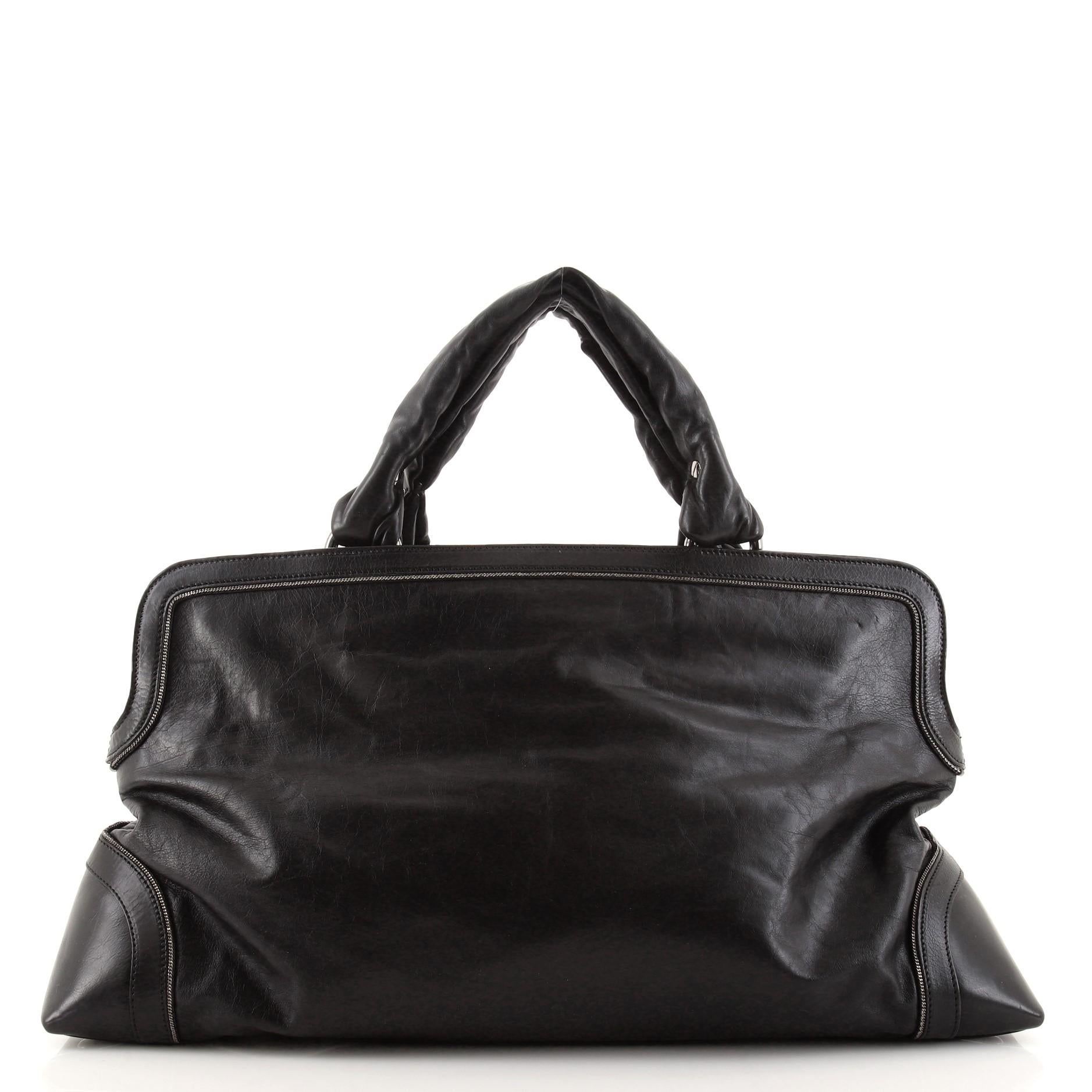 Black Chanel Soho Tote Leather East West