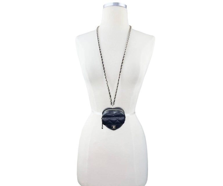 Chanel Sold Out Black Heart Pouch Necklace Wristlet Bag For Sale at 1stDibs   chanel bracelet bag, chanel airpod case necklace, chanel heart bag  necklace