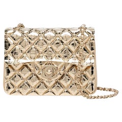 Retro Chanel Solid Gold Metal Flap 
