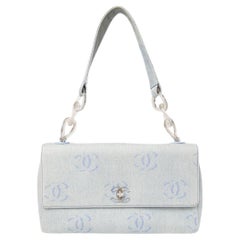 Chanel Sottospalla Chain CC Denim Azzurra