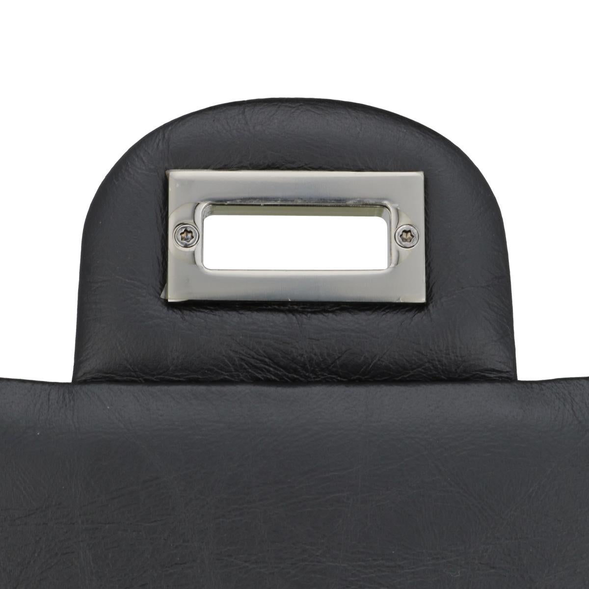 CHANEL Space Charms 2.55 Reissue 225 Flap Bag Black Aged Calfskin 2017 For Sale 9