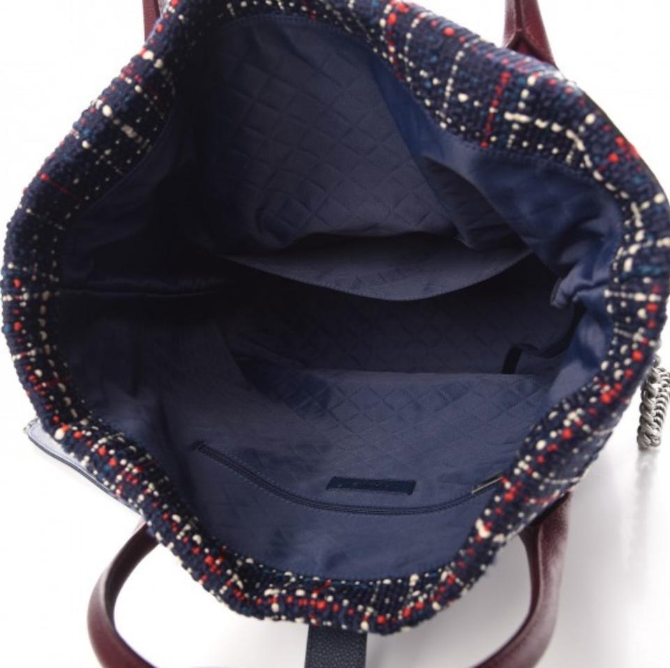 Women's or Men's Chanel Space Flight Handle Logo New Tweed Blue Navy Backpack For Sale