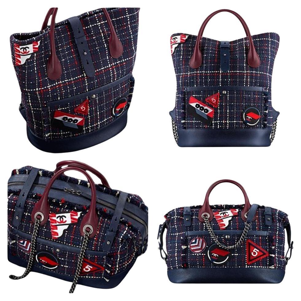 New Chanel Tweed Space Flight Handle Logo Rare Limited Edition Backpack

Fall Spring 2016
Blue navy tweed
Top Handle
Front pocket
Decorative patches
Firm caviar base
Satin blue interior
Interior zippered pocket
16.5