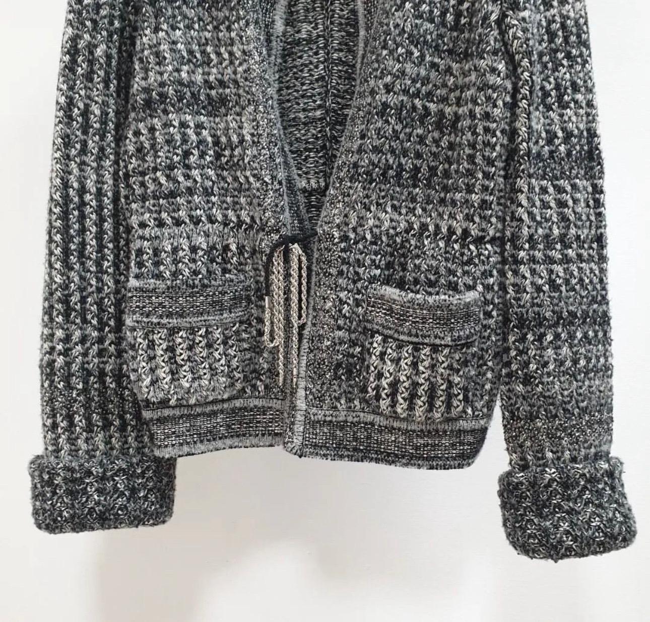 Chanel Sparkly Lapel Knit Jacket In Excellent Condition In Krakow, PL