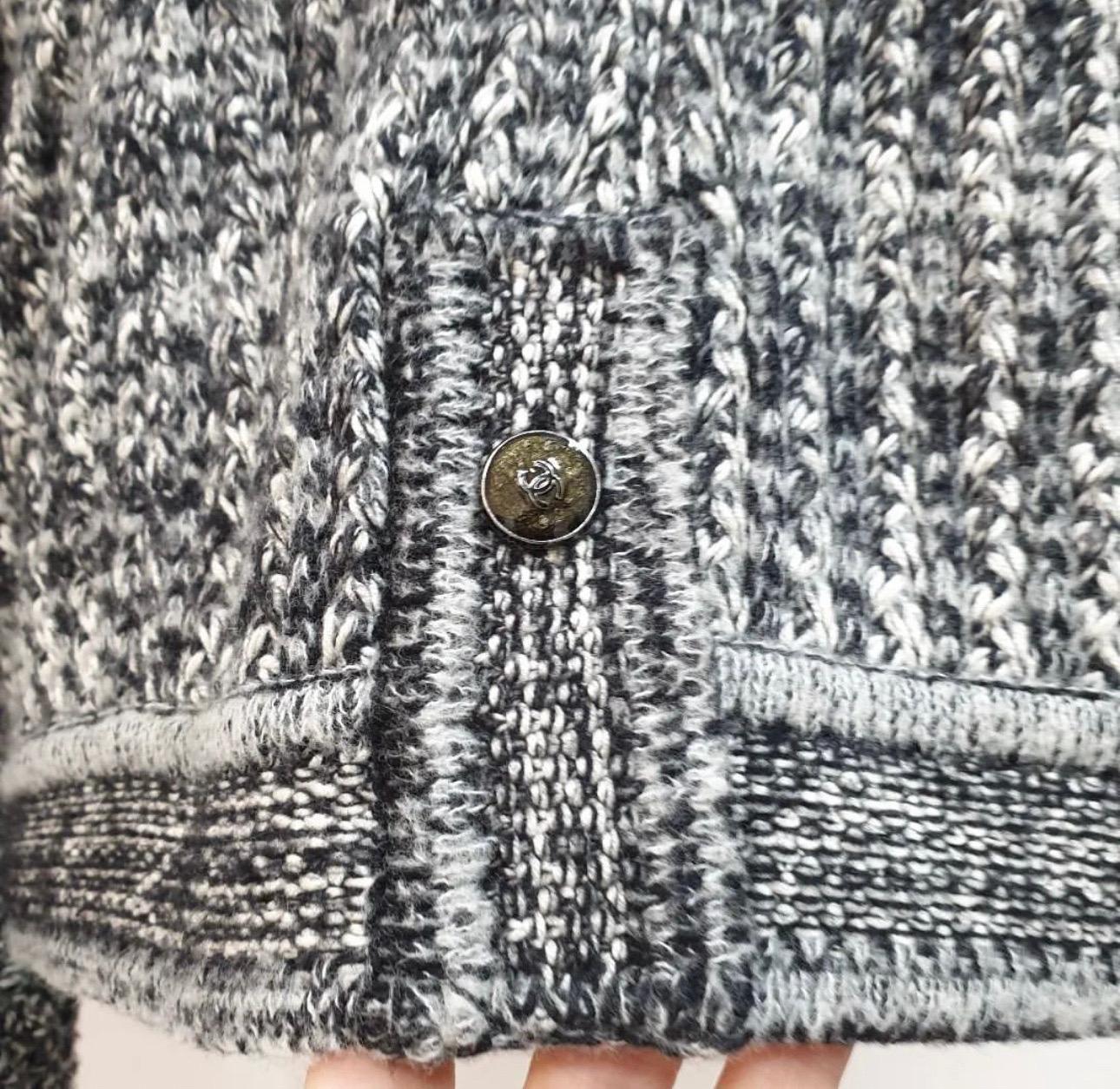 Chanel Sparkly Lapel Knit Jacket For Sale 3