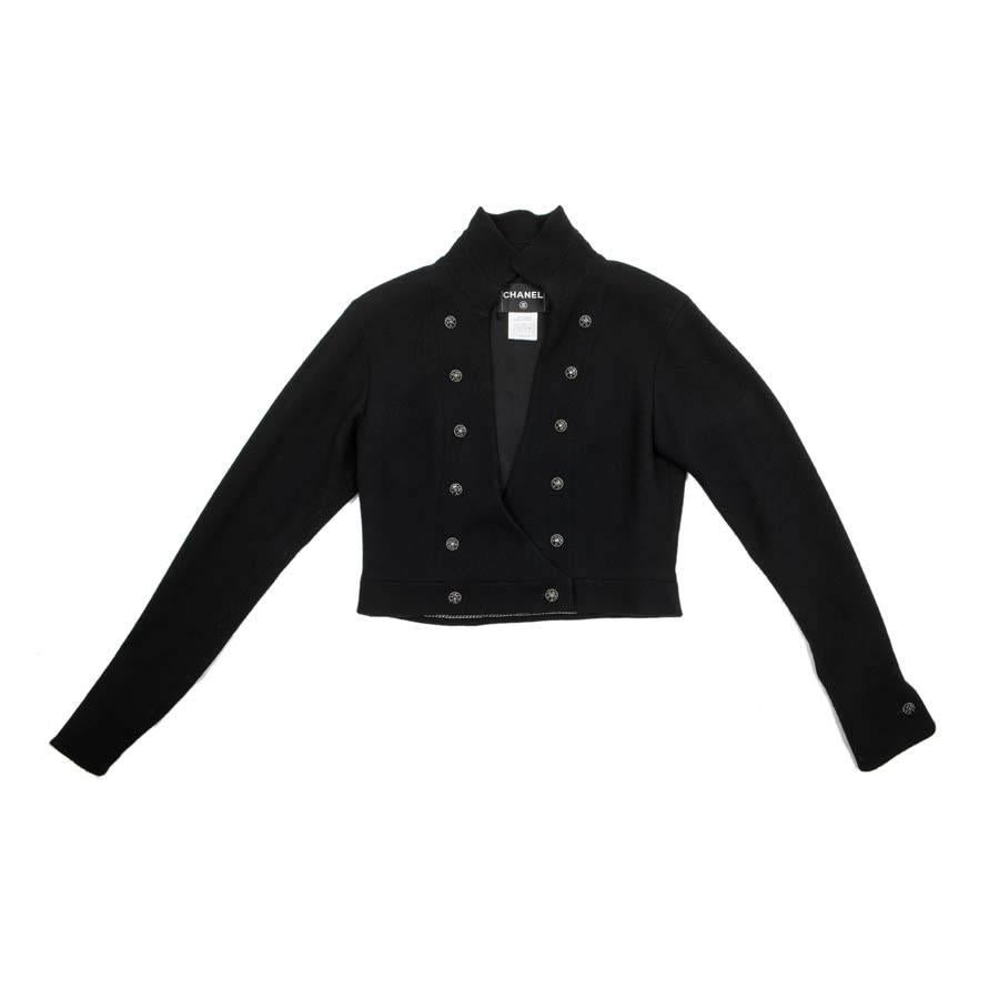 CHANEL Spencer Jacket in Black Wool Size 42FR