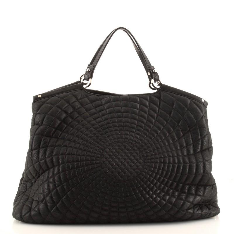 da uomo o donna Chanel Spiral Sea Hit Tote trapuntata in pelle di vitello iridescente grande