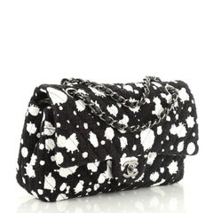 Chanel Splatter Paint Classic Double Flap Bag Tweed Medium