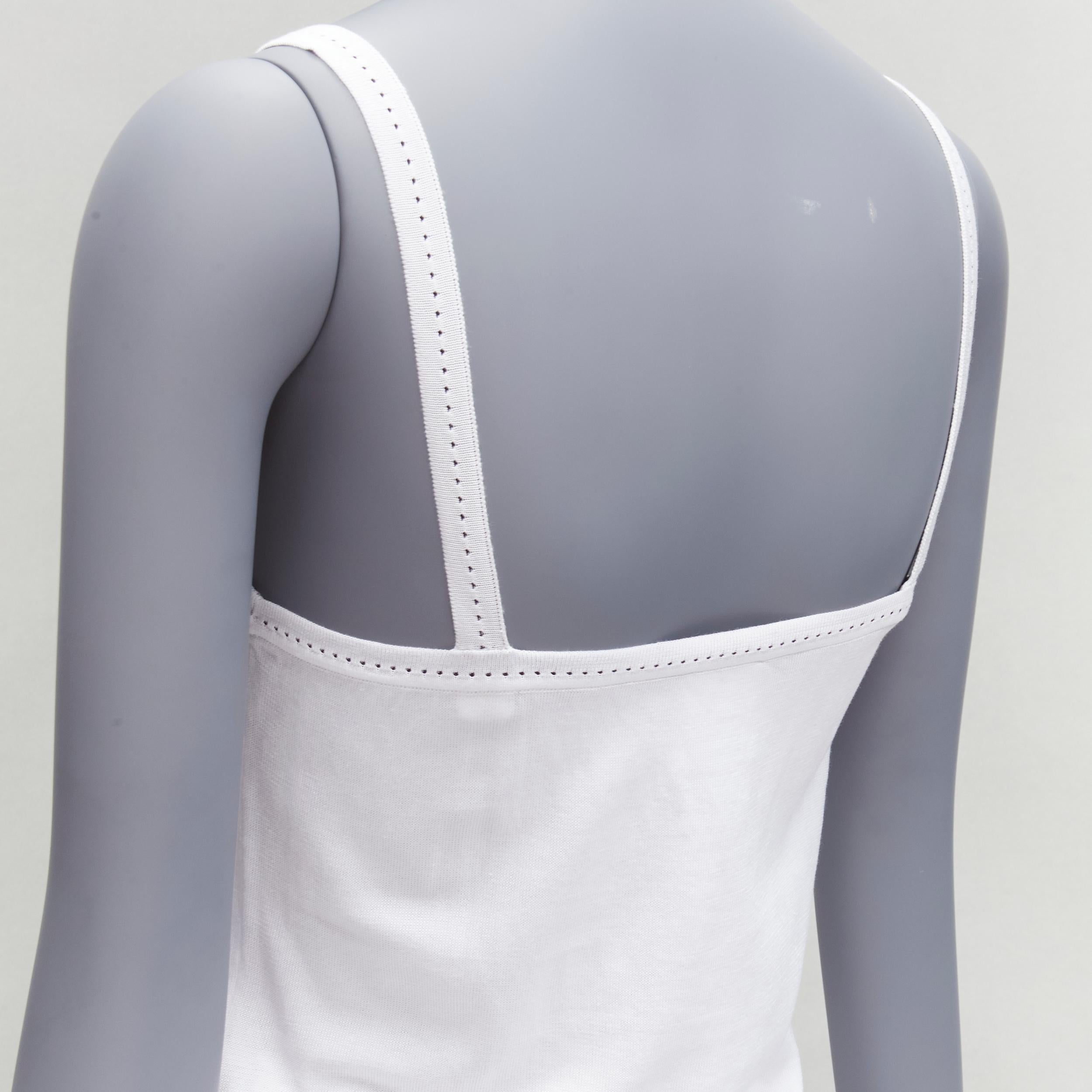 CHANEL SPORT 07C white cotton CC interlock logo knit cami tank top FR36 S 3