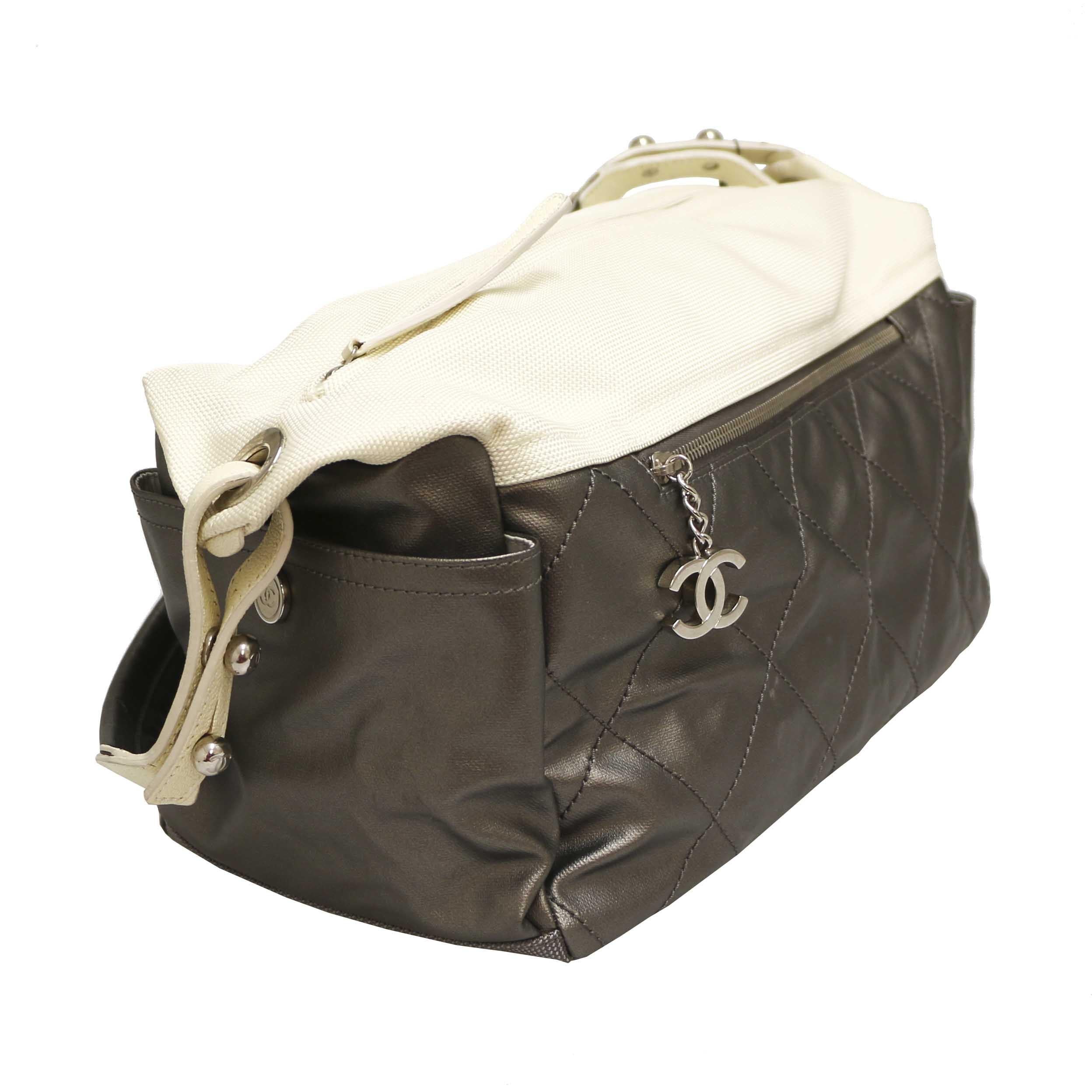 CHANEL Sport Bag in Two-Tone Color Canvas For Sale 5