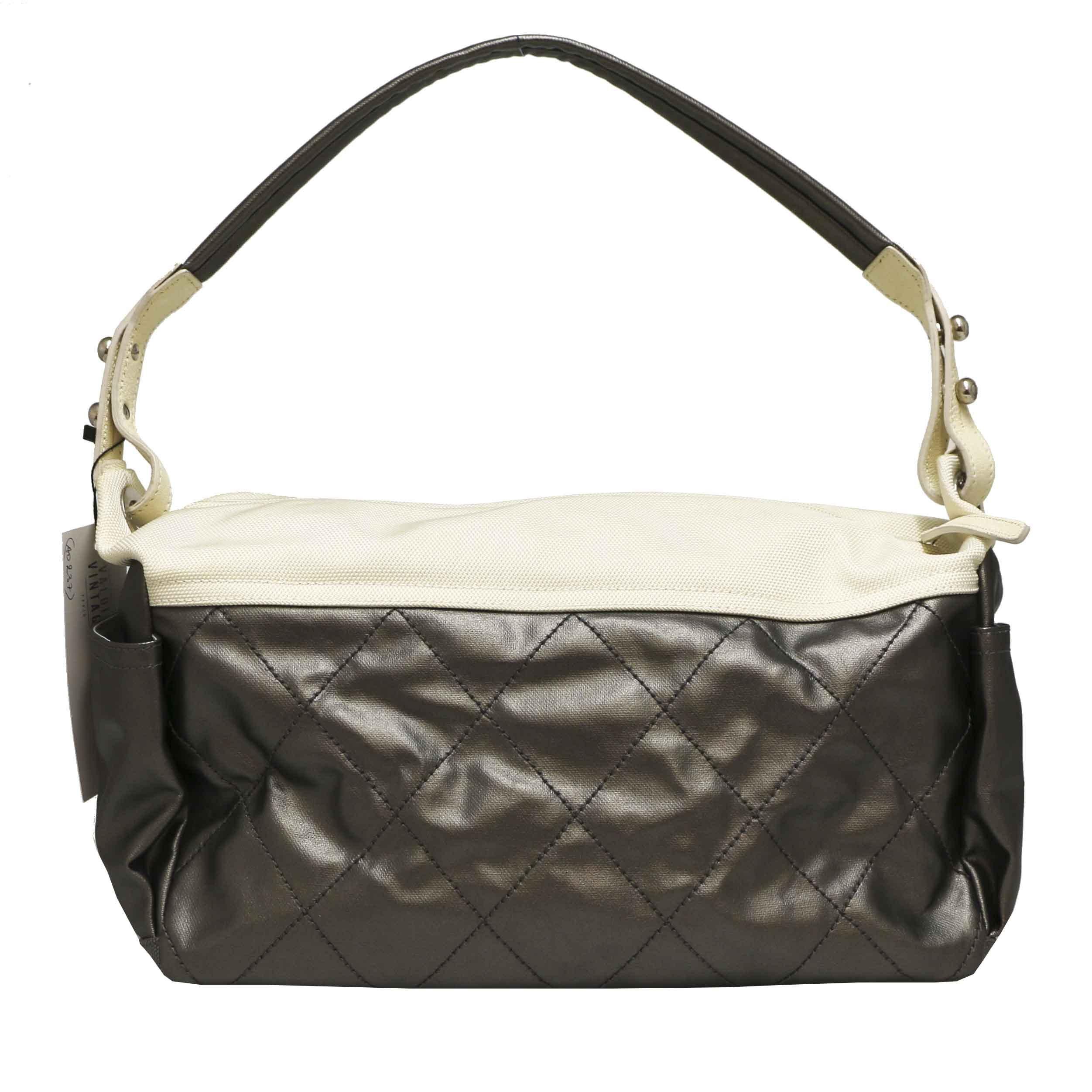 Black CHANEL Sport Bag in Two-Tone Color Canvas For Sale