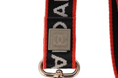 Chanel Sport CC Logo Nylon Lanyard Necklace Blue White Red Keychain Vintage