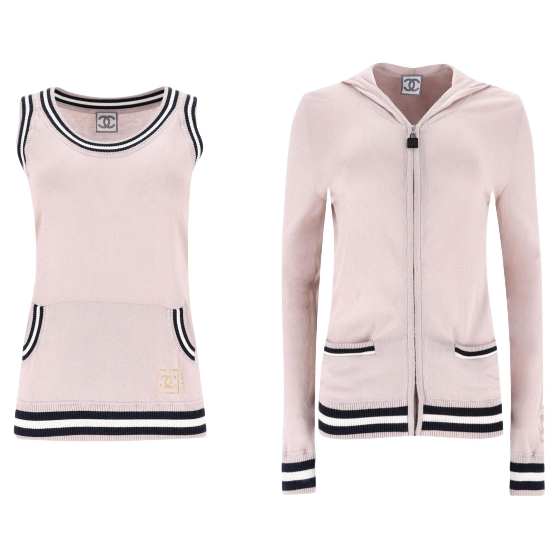 Chanel Sport Cotton Top & Matching Hoodie For Sale