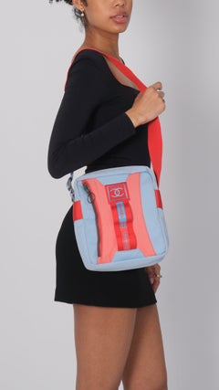 Chanel Sport Ligne Blue Logo Messenger Bag Large