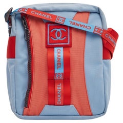 Chanel Sport Ligne Blue Logo Messenger Bag Large