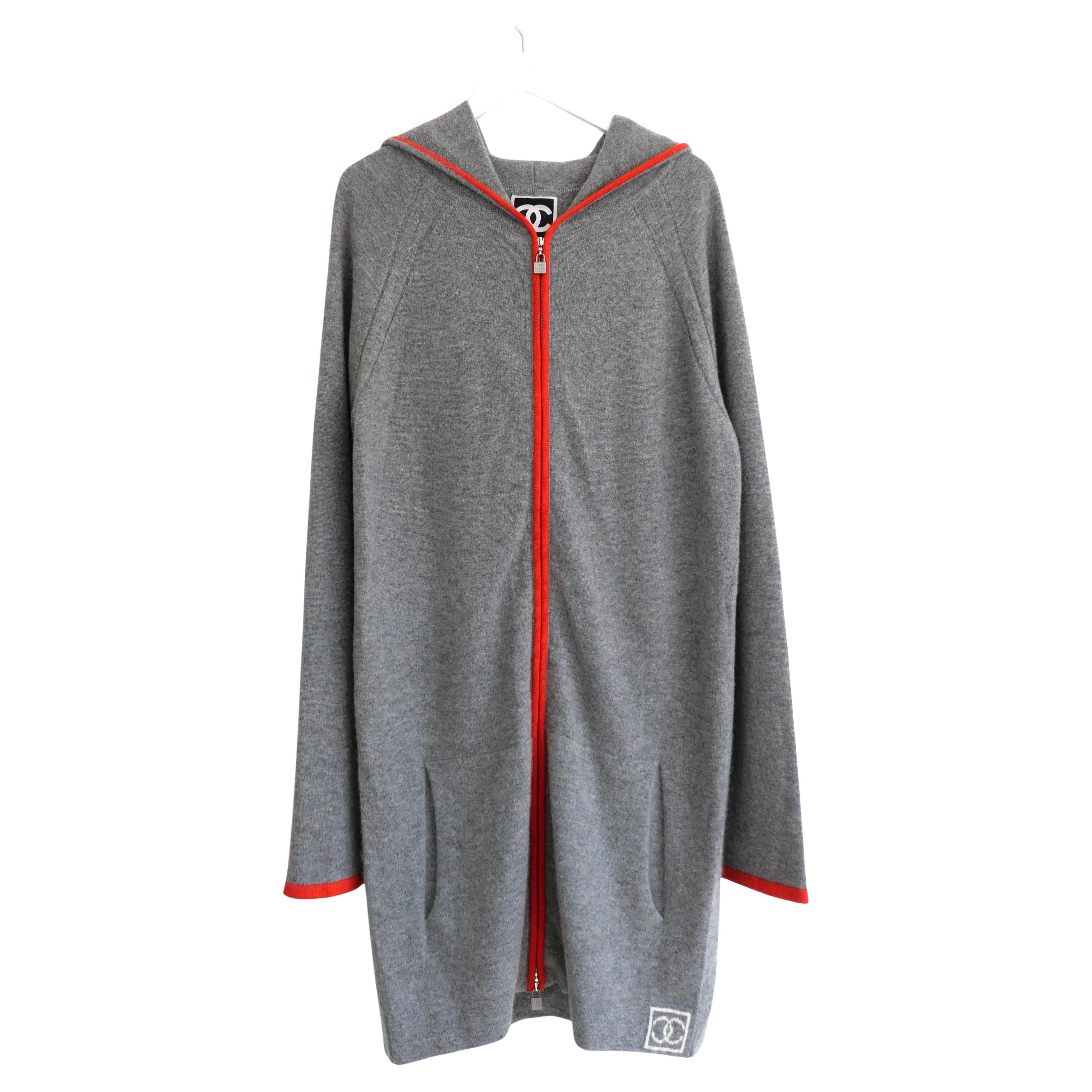 Chanel Sport Line 2009 09P Cashmere Zip Front Long Cardigan For Sale