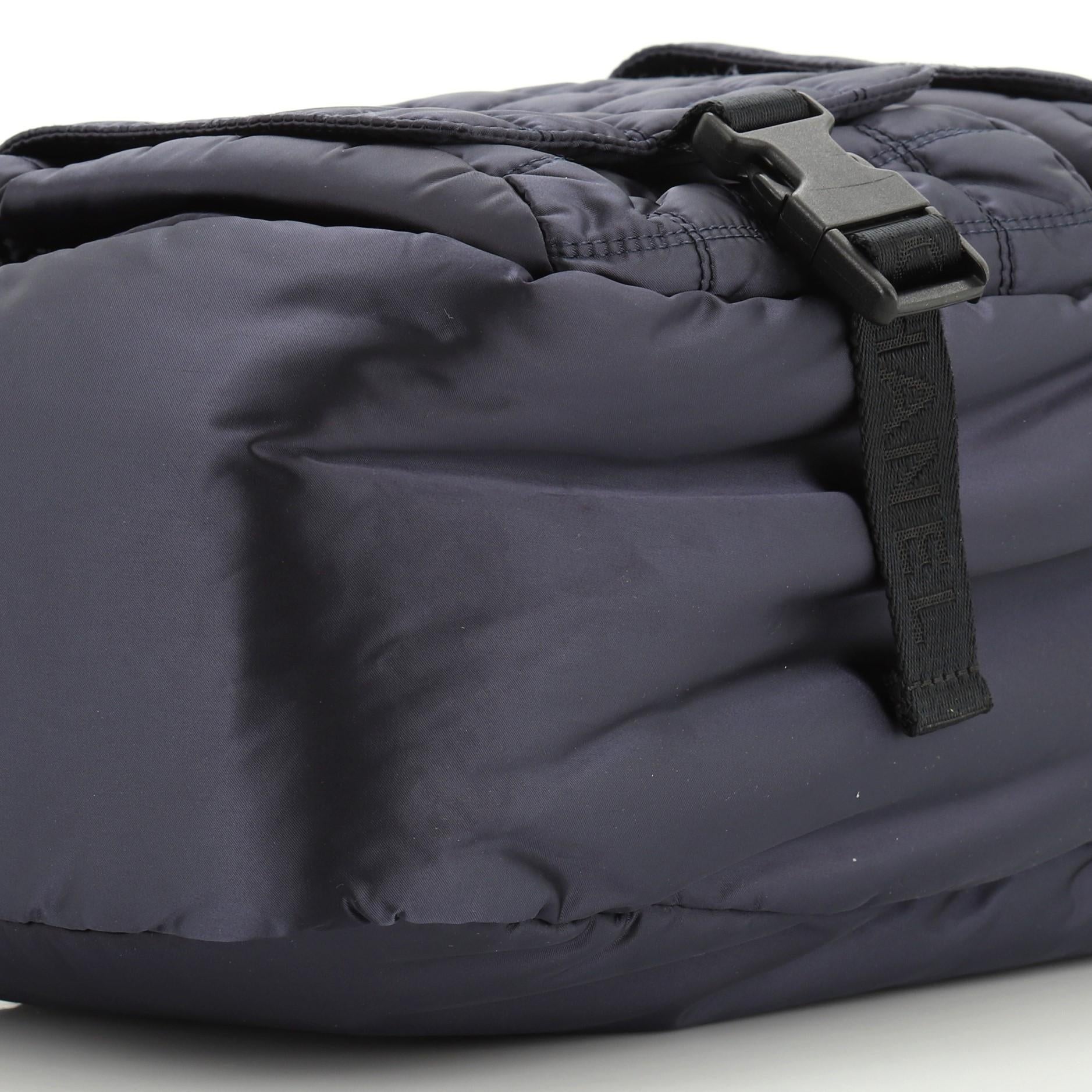 Black Chanel Sport Line Double Pocket Shoulder Bag Quilted Nylon Medium