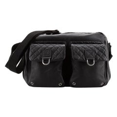 Chanel Sport Line Double Pocket Zip Messenger Leather Medium
