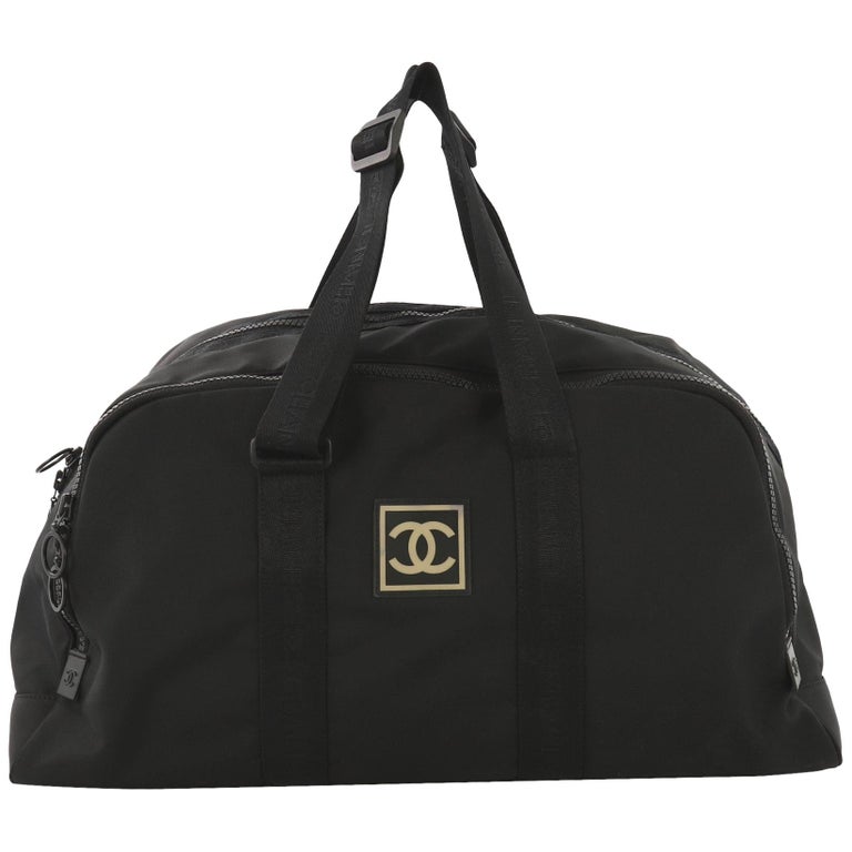 Chanel Sport Line Duffle Bag Canvas Large at 1stDibs  chanel gym bag, chanel  black duffle bag, chanel sport duffle bag