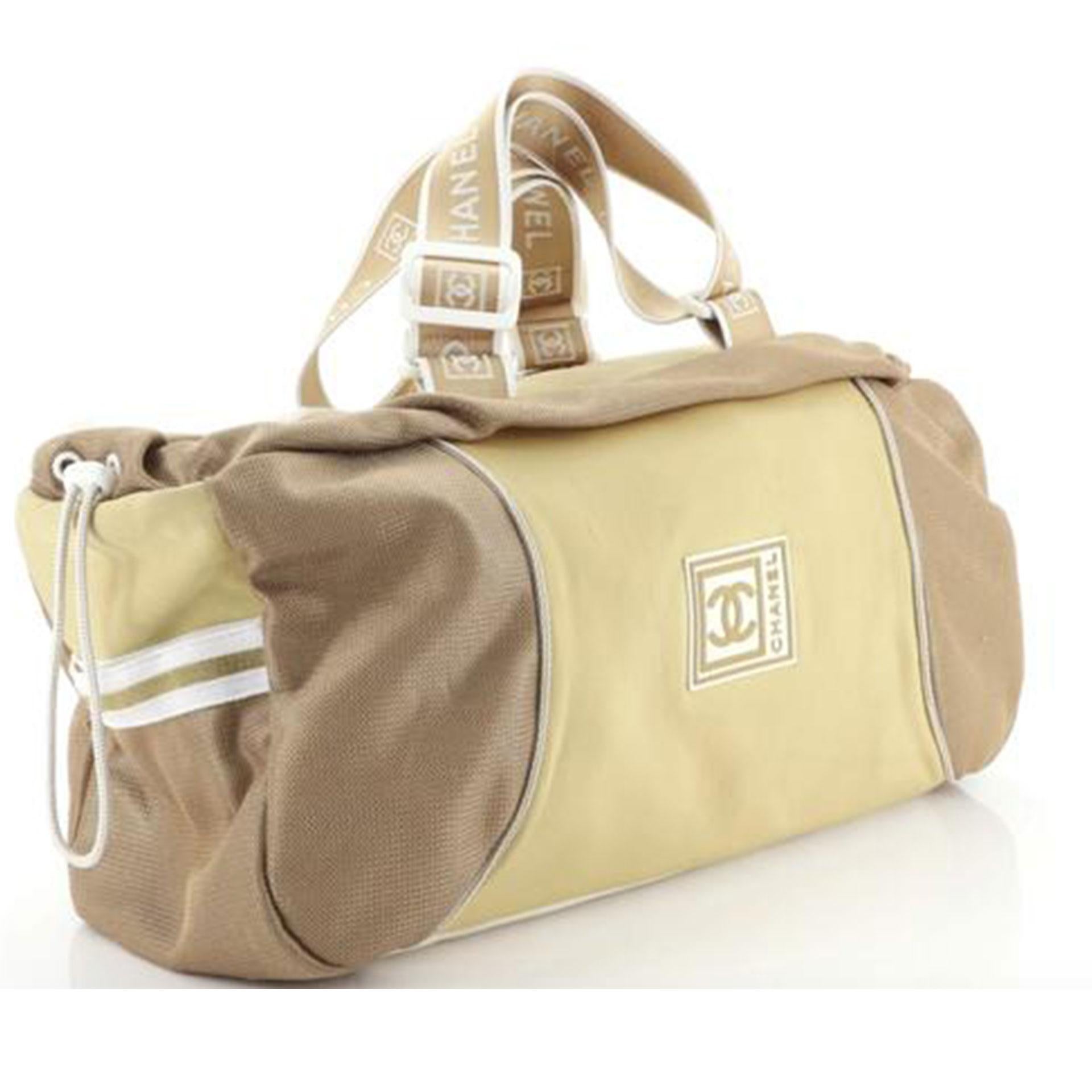 Chanel Sport Line Duffle Bag Canvas Large Tote In Good Condition For Sale In Miami, FL