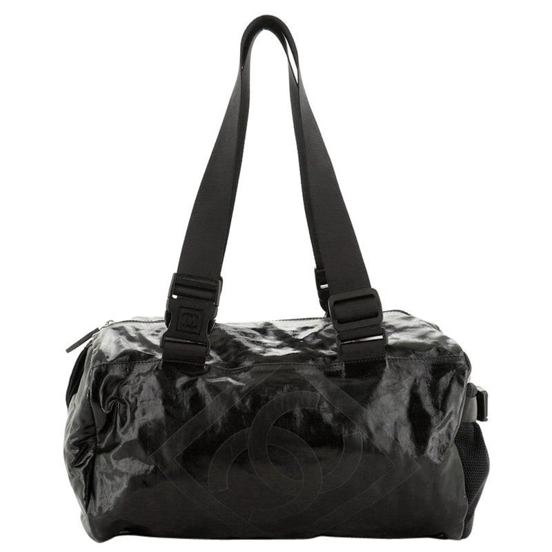 chanel black duffle bag