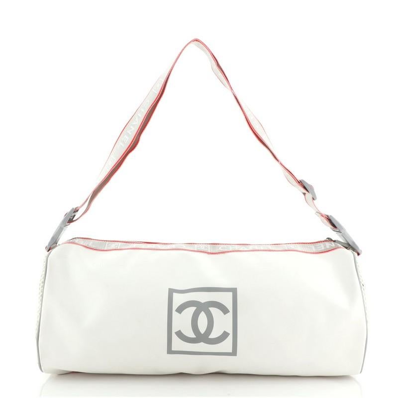 Chanel Sport Line Duffle Bag gedruckt gummiertes Leder groß für Damen oder Herren