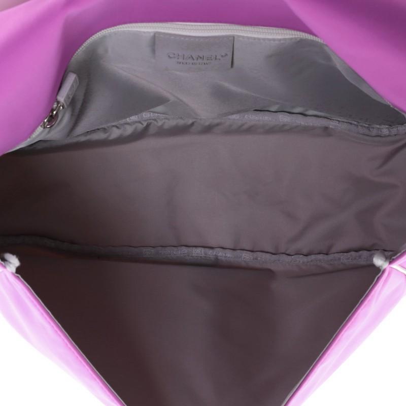 Purple Chanel Sport Line Flap Messenger Bag Quilted Nylon Medium