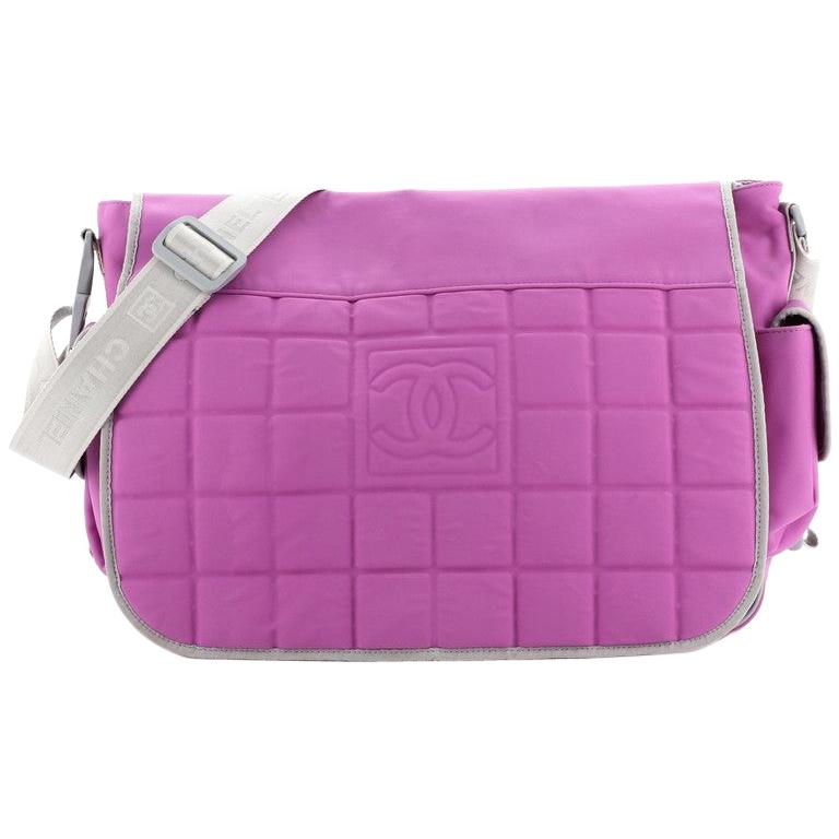 Chanel Sport Line Flap Messenger Bag Quilted Nylon Medium