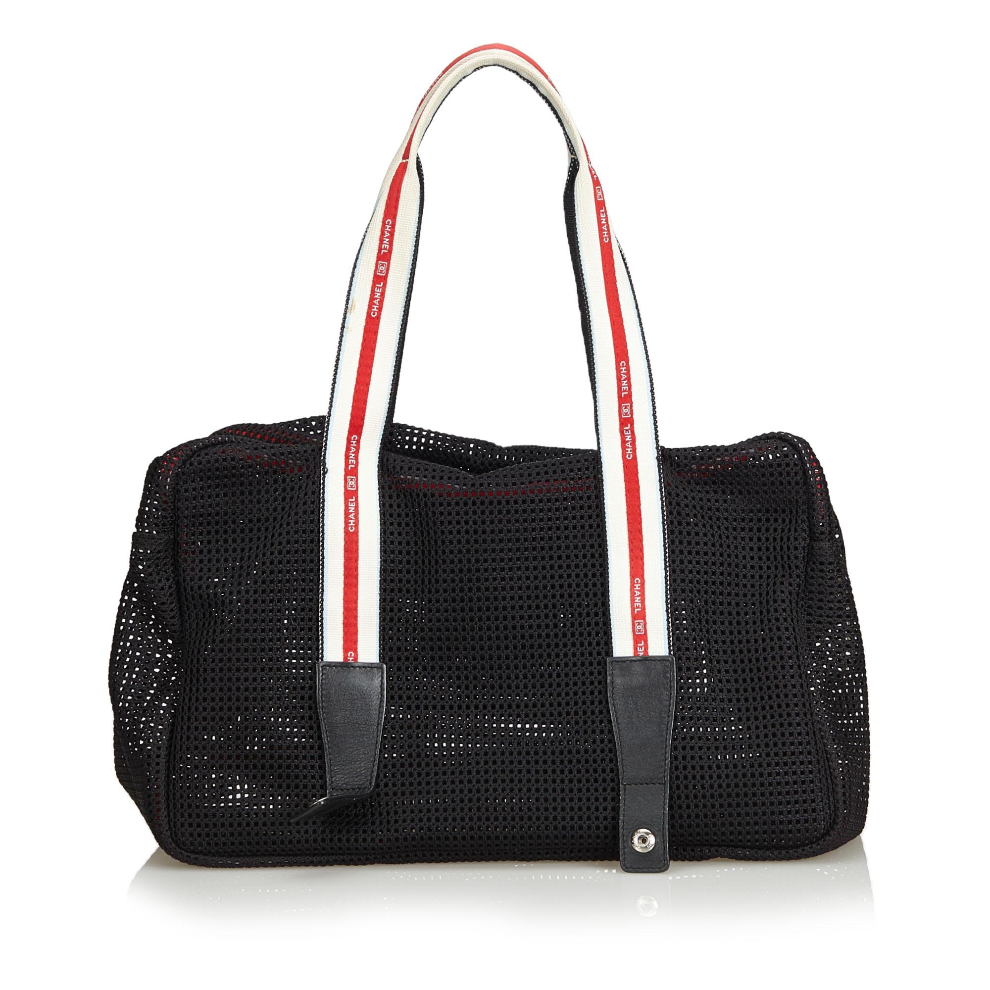 Black Chanel Sport Line Mesh Shoulder Bag