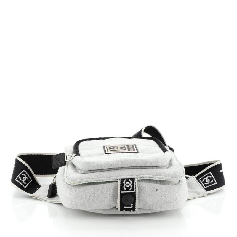 Gray Chanel Sport Line Waist Bag Jersey Small 