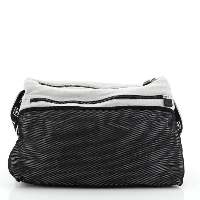 Chanel Black CC Canvas Sports Line Crossbody Bag Green Cloth Nylon Cloth  ref.174122 - Joli Closet