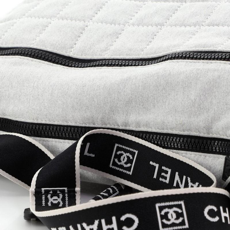 Chanel Sport Line Zip Messenger Bag Quilted Nylon Large  3