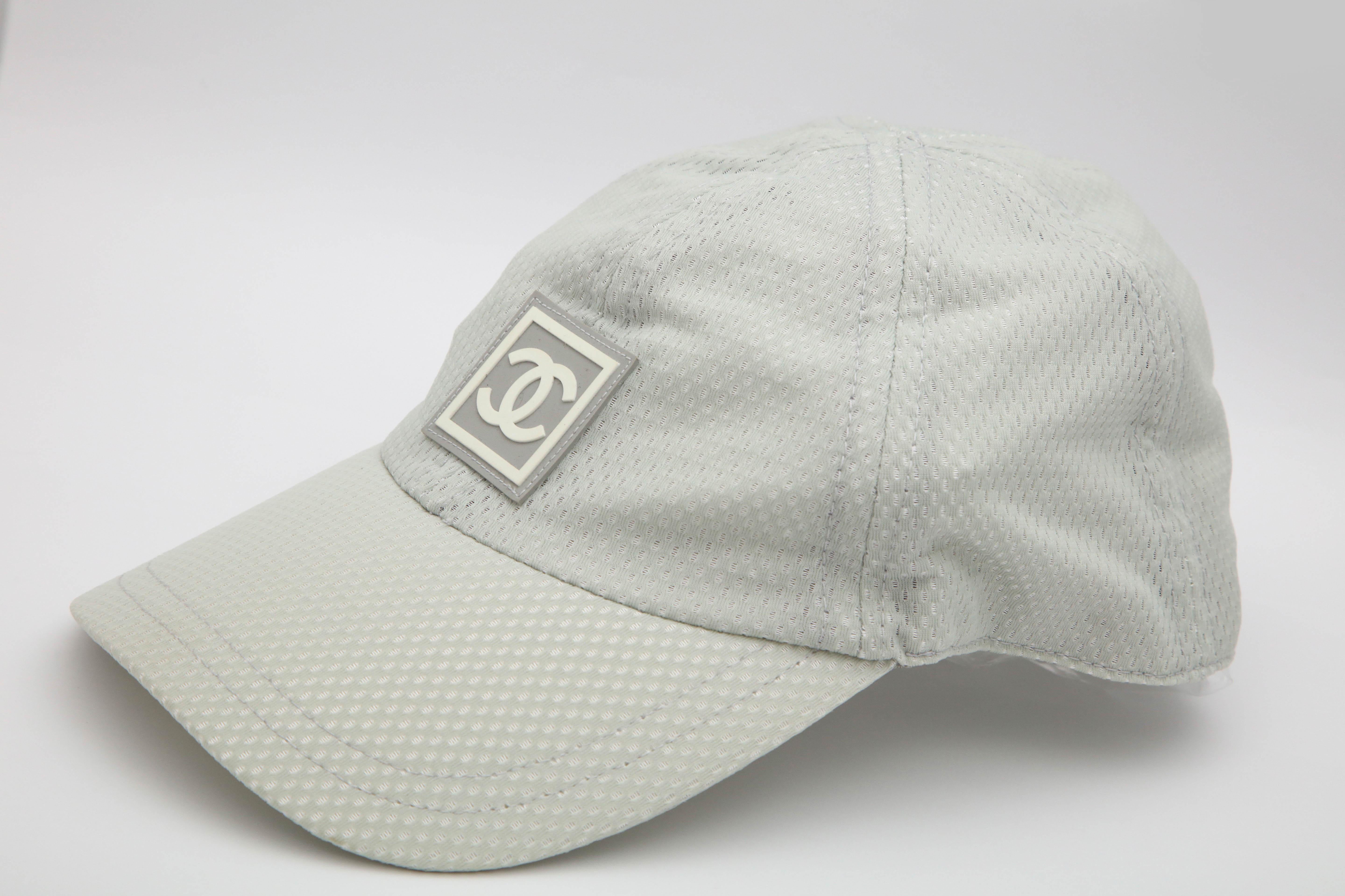 Women's or Men's Chanel Sport Rare Gray Cap with CC Logo For Sale