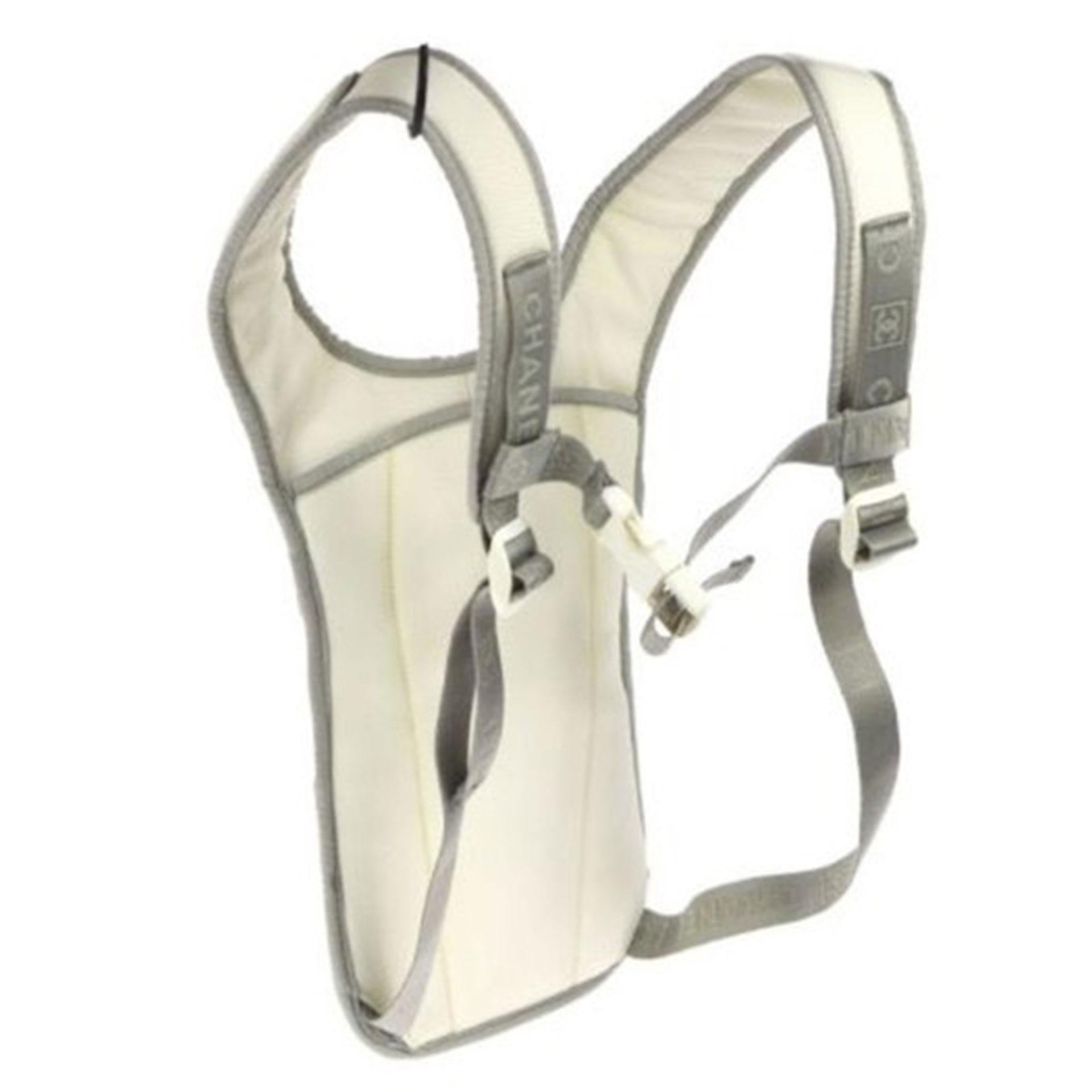 Sac à dos Chanel Sport en nylon blanc et gris Unisexe en vente