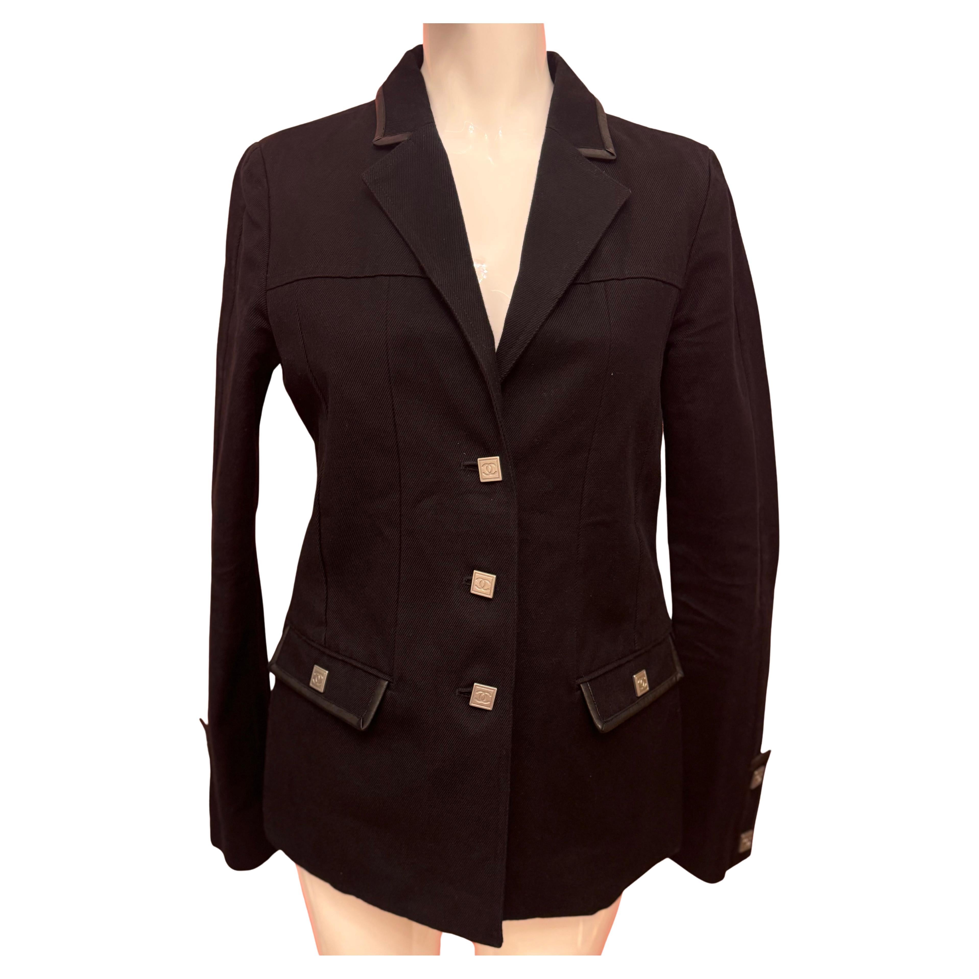Chanel Sportline 2006 collection black denim jacket For Sale