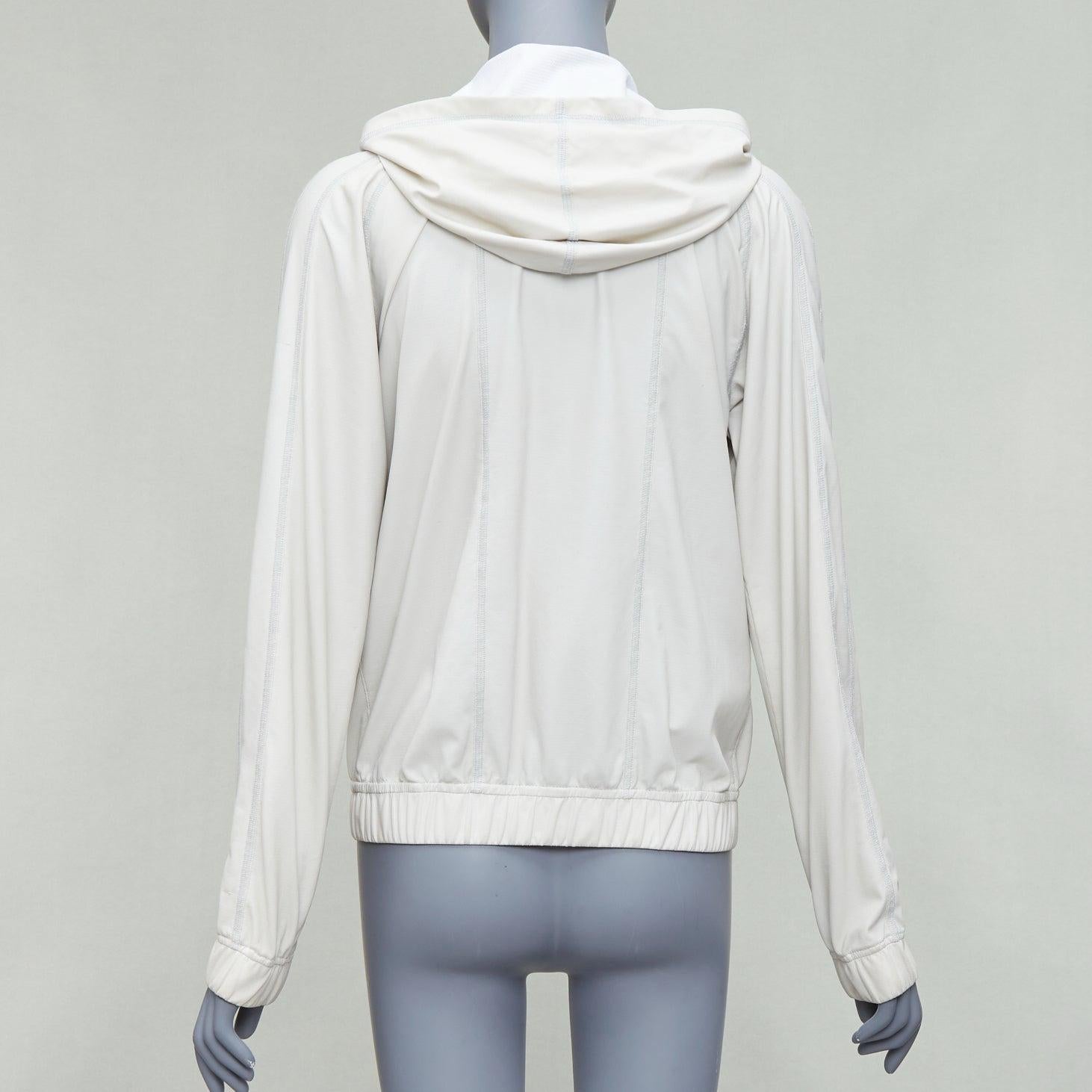 CHANEL Sports 05P light grey CC zip sporty hooded windbreaker jacket FR38 M 1