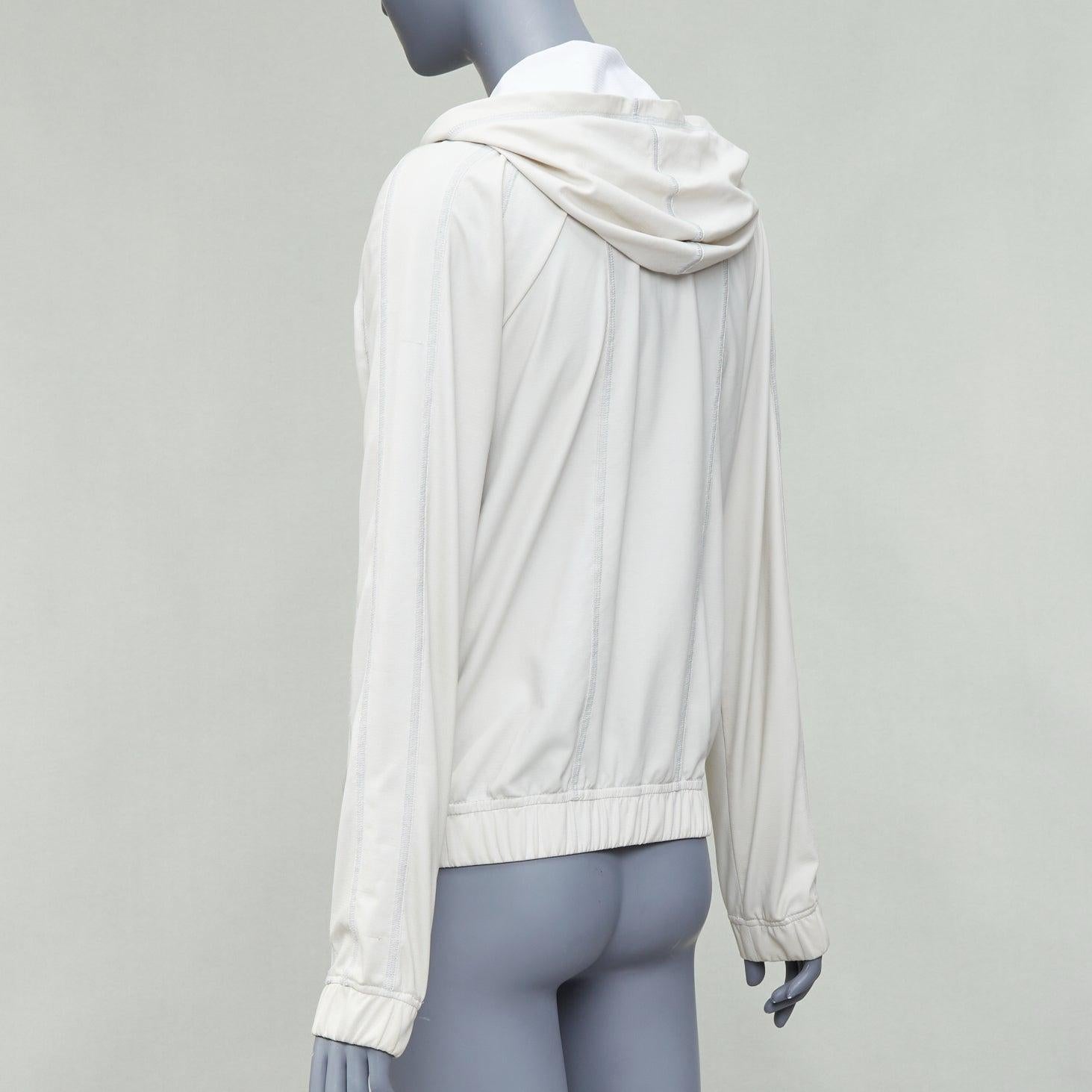 CHANEL Sports 05P light grey CC zip sporty hooded windbreaker jacket FR38 M 2
