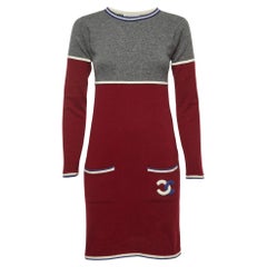 Chanel Sports Burgundy Cashmere Knit Dress S