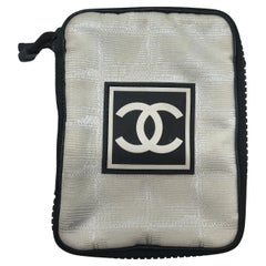 Chanel Sports Line Black & White CC Rubber Logo Camera Crossbody Waist Duo Bag