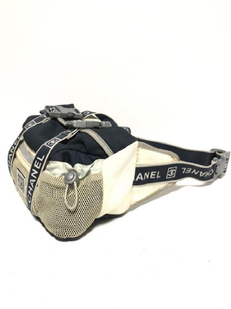 Chanel Sport Cream & Gray Nylon and Mesh Waist Bag, myGemma