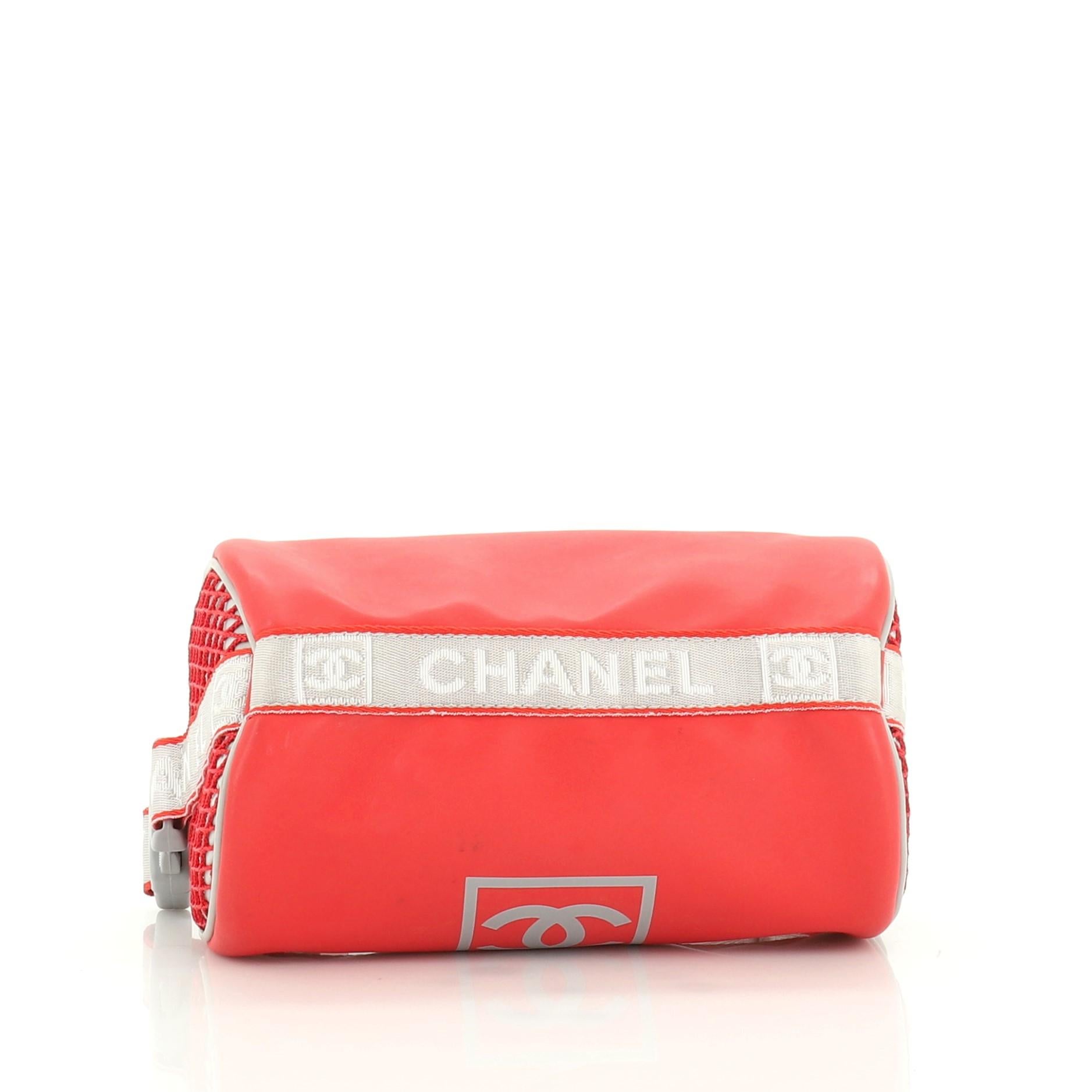 Chanel Sports Line Roll Shoulder Bag Coated Canvas Small In Good Condition In NY, NY