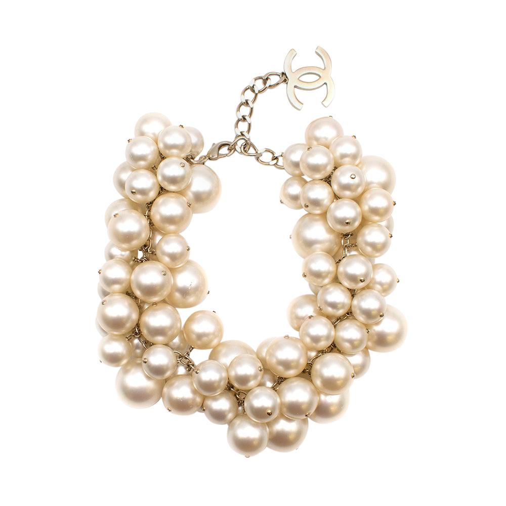 Chanel Spring ’13 Runway Faux Pearl Cluster Necklace at 1stDibs
