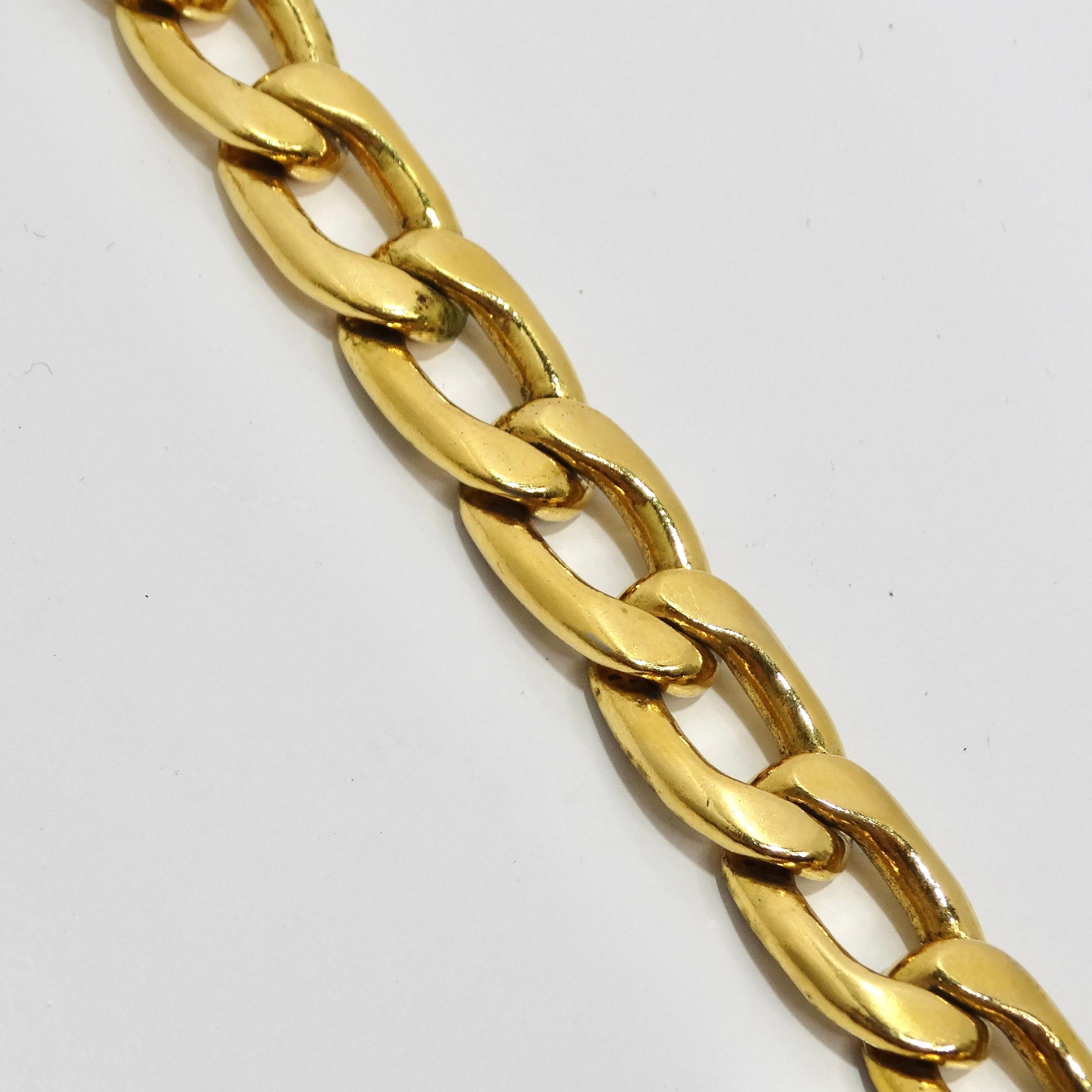 Chanel Frühjahr 1994 Goldfarbener CC Medaillon Kettengürtel mit Medaillon im Angebot 5