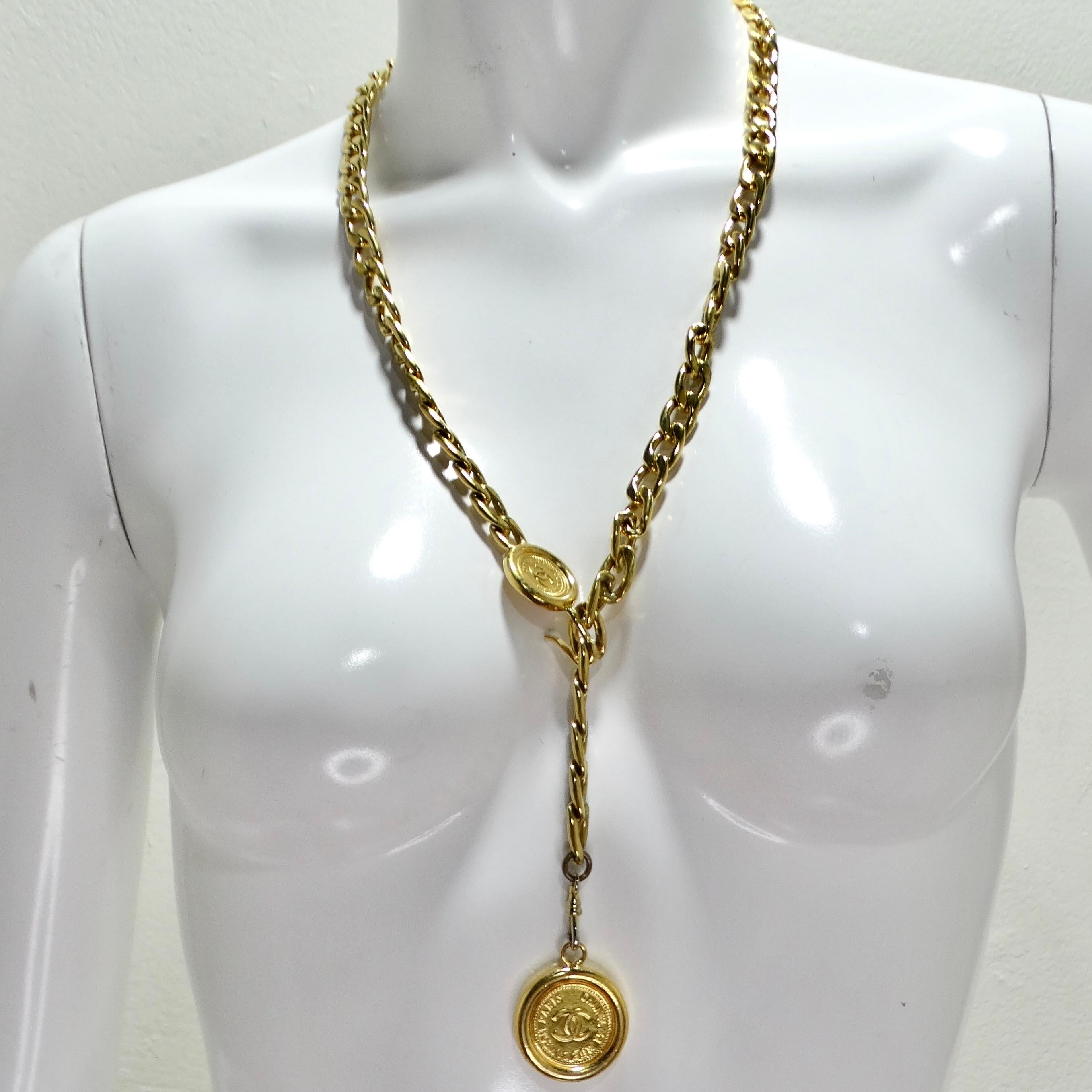 Chanel Spring 1994 Gold Tone CC Medallion Chain Belt For Sale 7