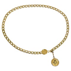Chanel Spring 1994 Gold Tone CC Medallion Chain Belt