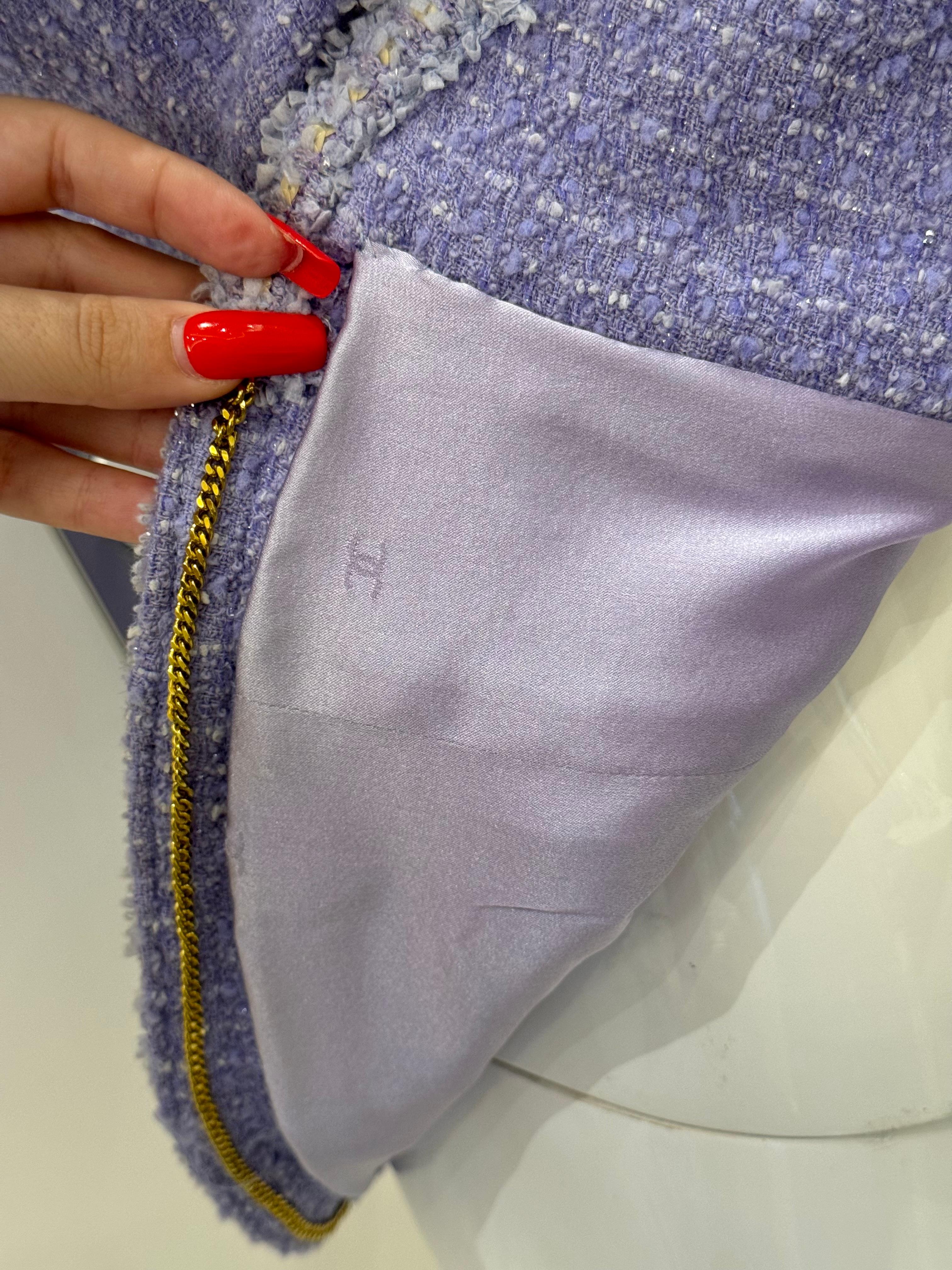 De las mujeres Chanel primavera 1995 Barbie colección pasarela fantasía chaqueta tweed en venta