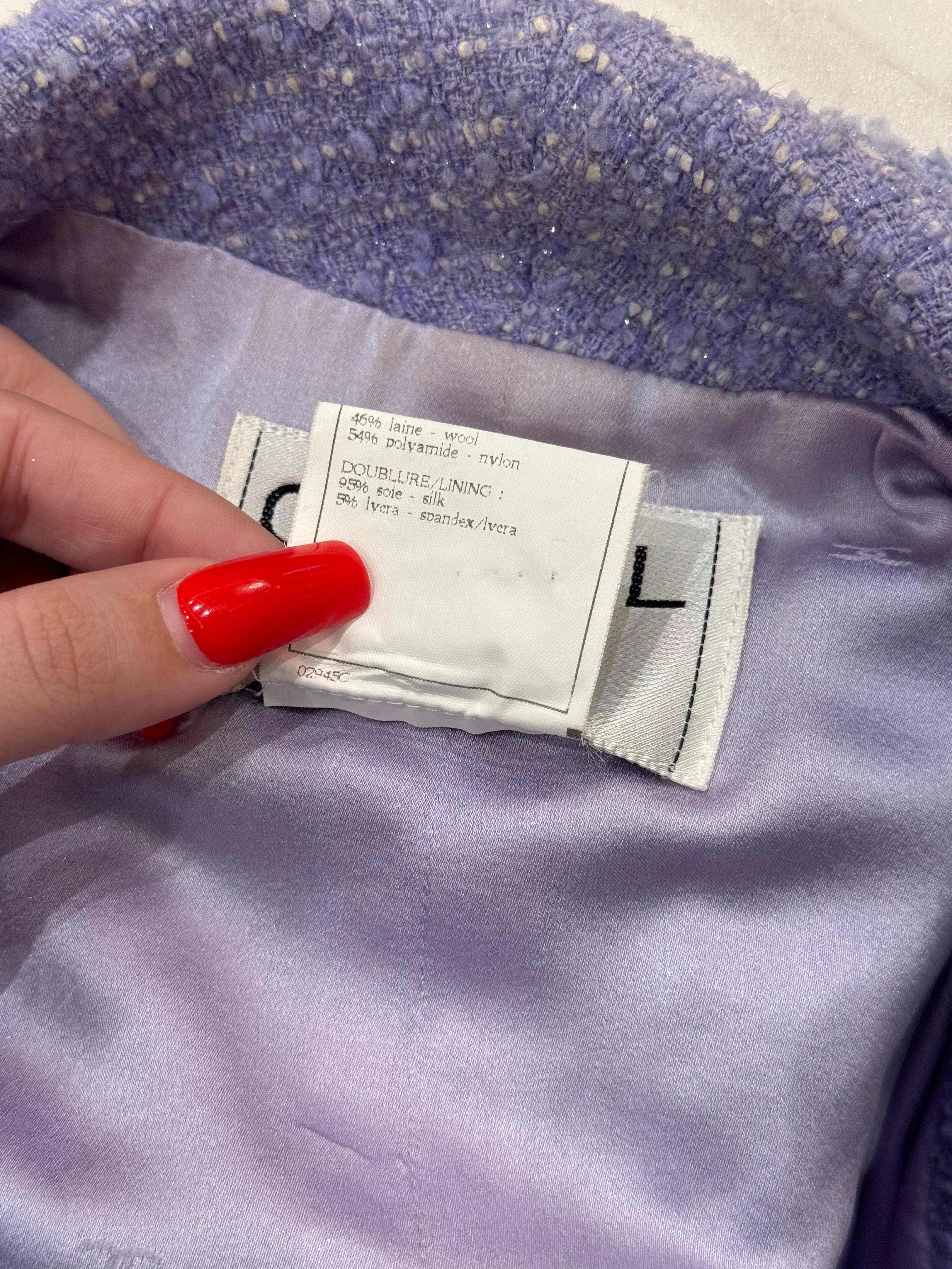 Chanel primavera 1995 Barbie colección pasarela fantasía chaqueta tweed en venta 4
